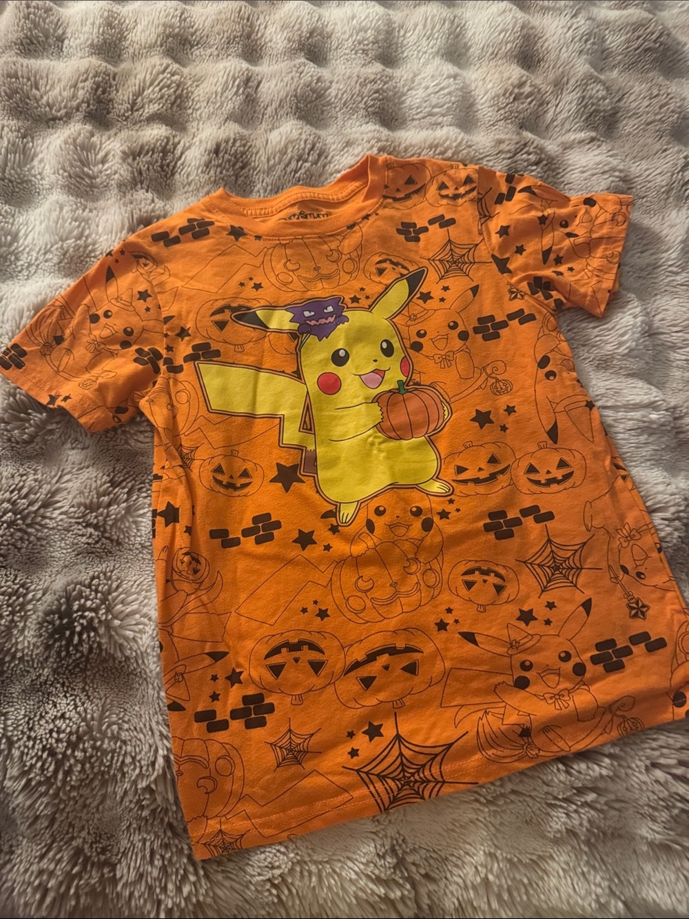 Kids Halloween Pikachu Pumpkin T-Shirt - Orange